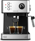 Cafetière Expresso Cecotec 850W, 20 Bars, Manomètre, Réservoir 1,6L, Double Bras, Buse Vapeur, Plateau Chauffant, Inox