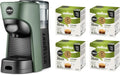 Machine à café Lavazza A Modo Mio Tiny Eco Vert avec 64 capsules ¡Tierra! Assorties, Expresso en plastique recyclé, 1450 W, 220-240 V, 0,6 litre